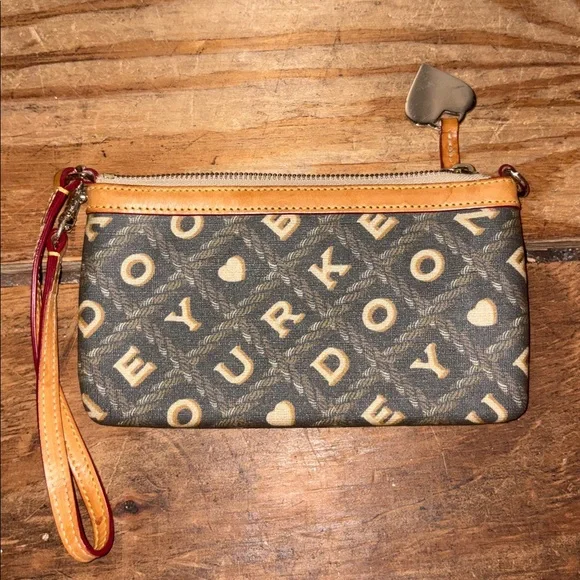 Dooney & Bourke Brown and Tan Wristlet - Picture 4 of 8